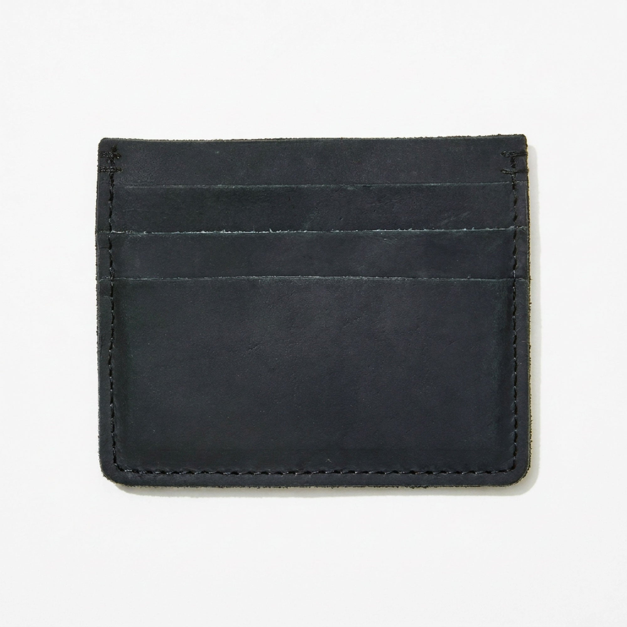 Custom Logo Black Leather Card Wallet