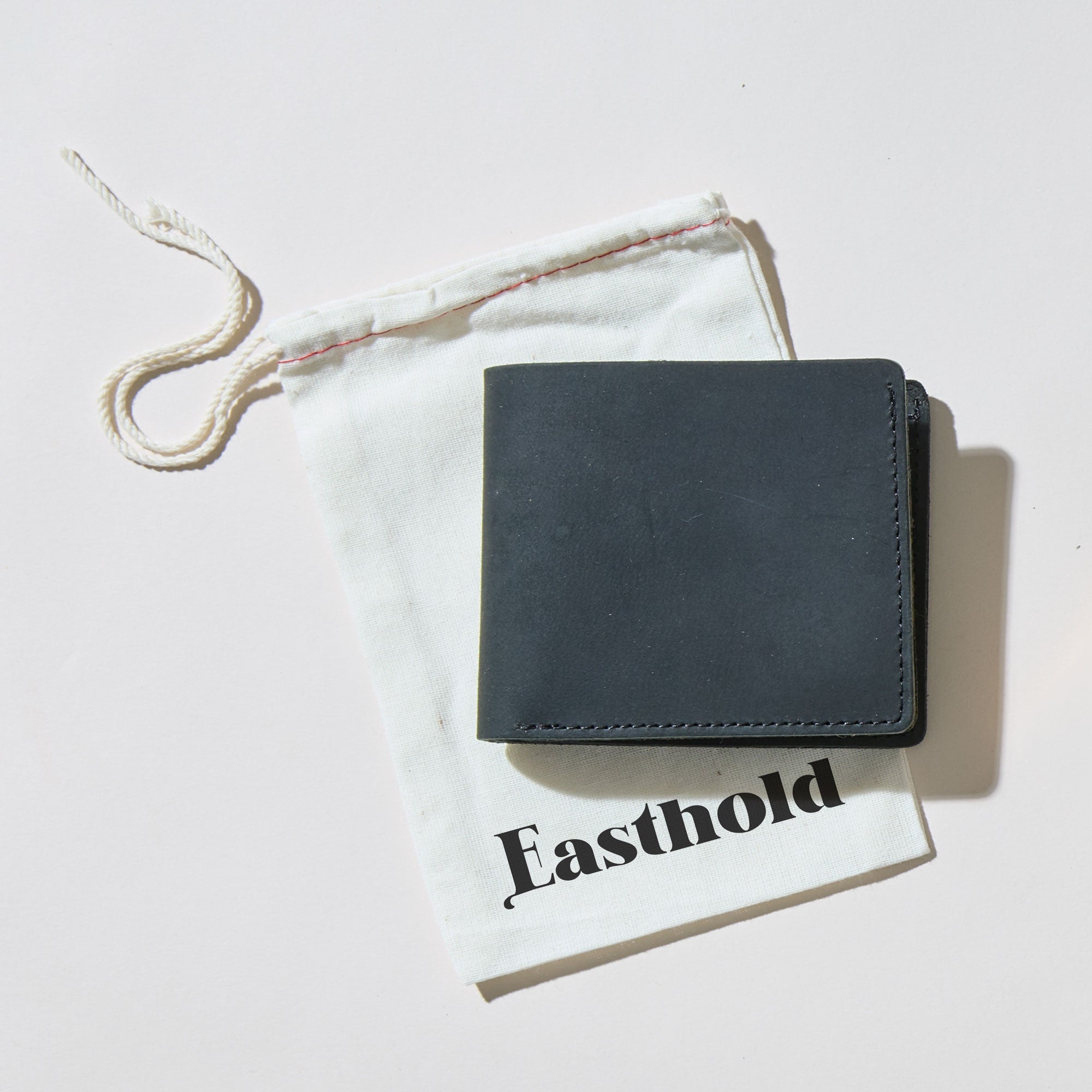 Monogrammed Bifold Black Leather Wallet