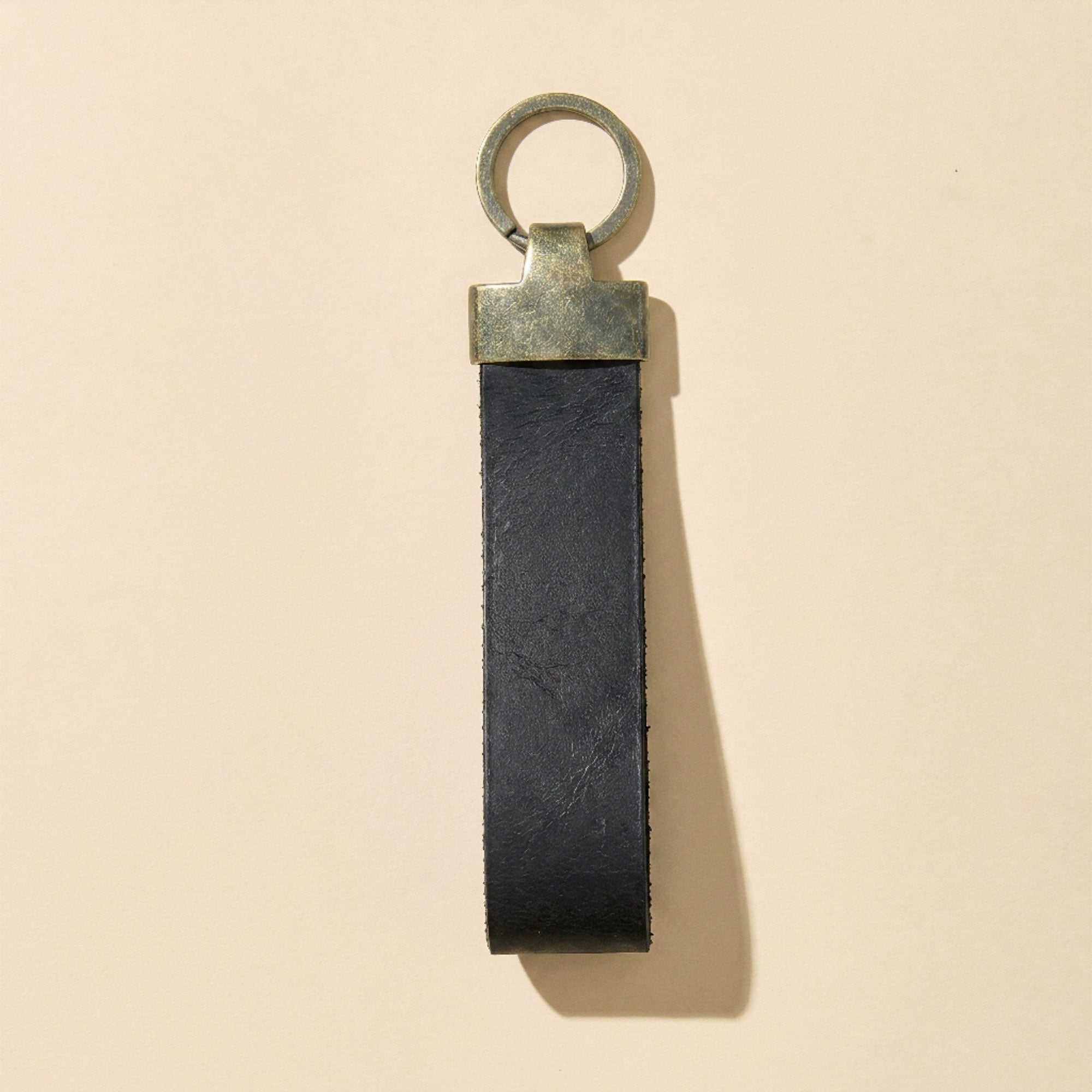 Custom Logo Black Leather Key Ring