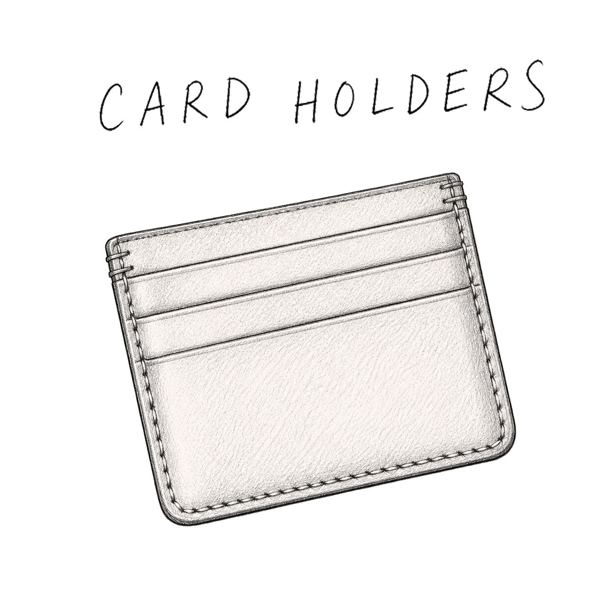 Card holder with 'CARD HOLDERS' text above on a white background